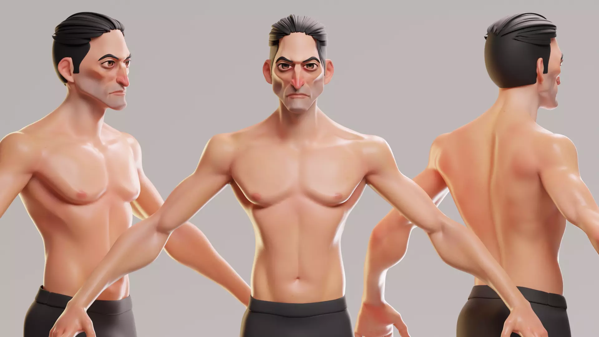Cartoon male character Stan game ready Low-poly 3D  Low-poly 3D model_10