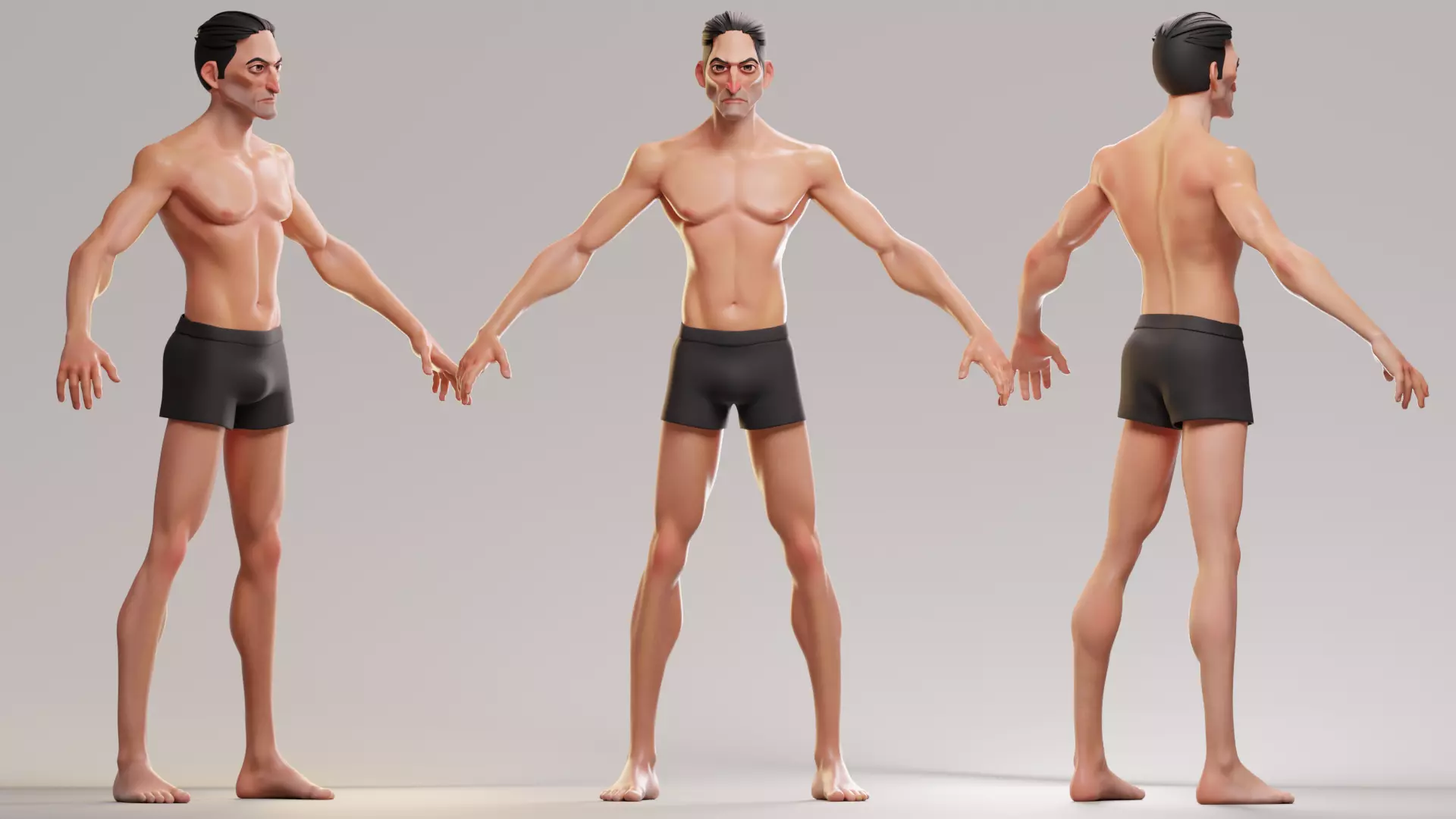 Cartoon male character Stan game ready Low-poly 3D  Low-poly 3D model_8