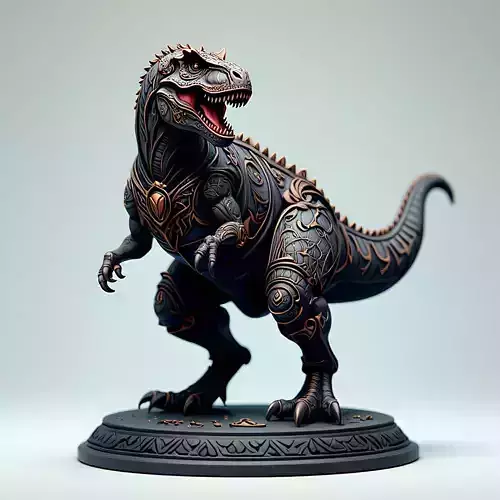 2663Gothic Roaring  T Rex  Dinosaur 3D Model  Halloween