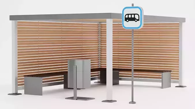 Modern Bus Stop Shelter V3