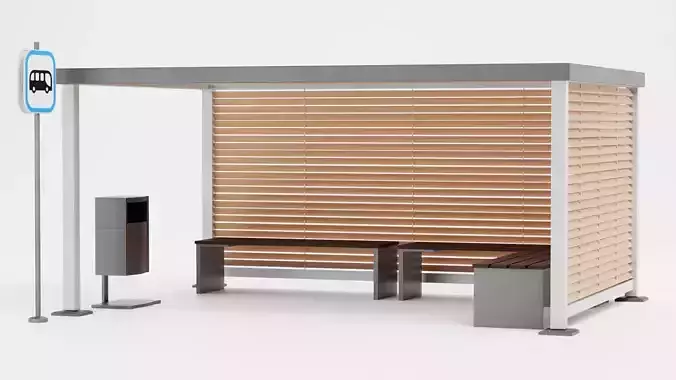 Modern Bus Stop Shelter V3