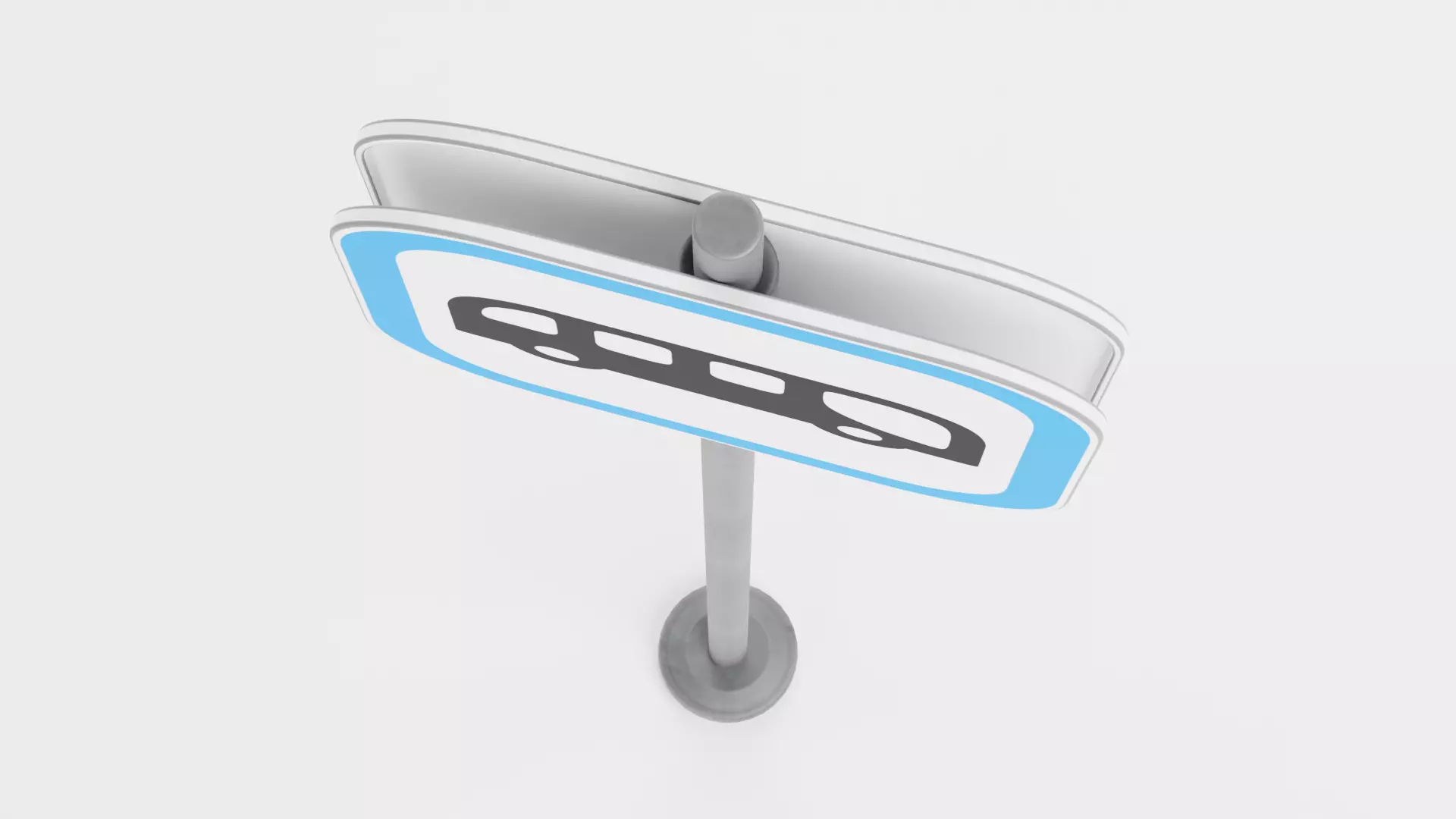 Bus Stop Sign Low-poly 3D model_5