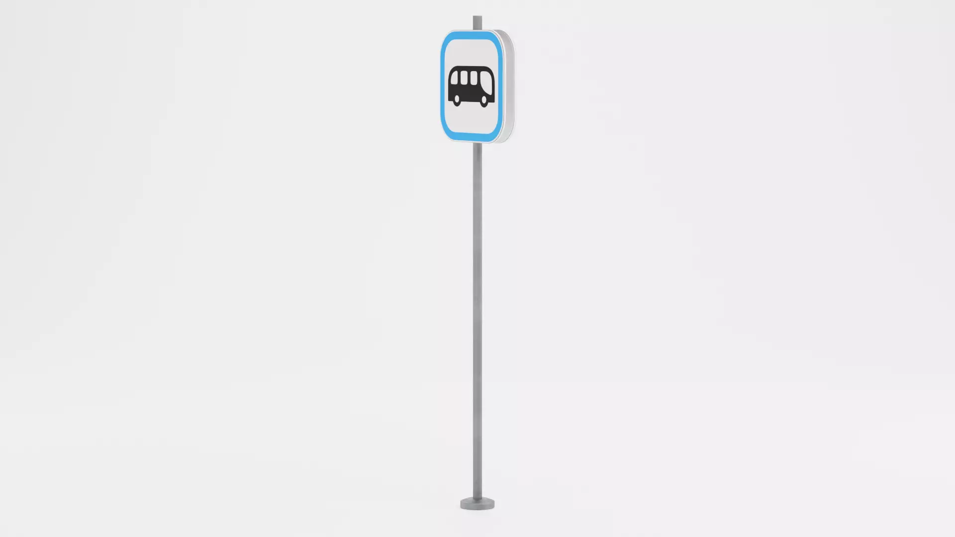 Bus Stop Sign Low-poly 3D model_3