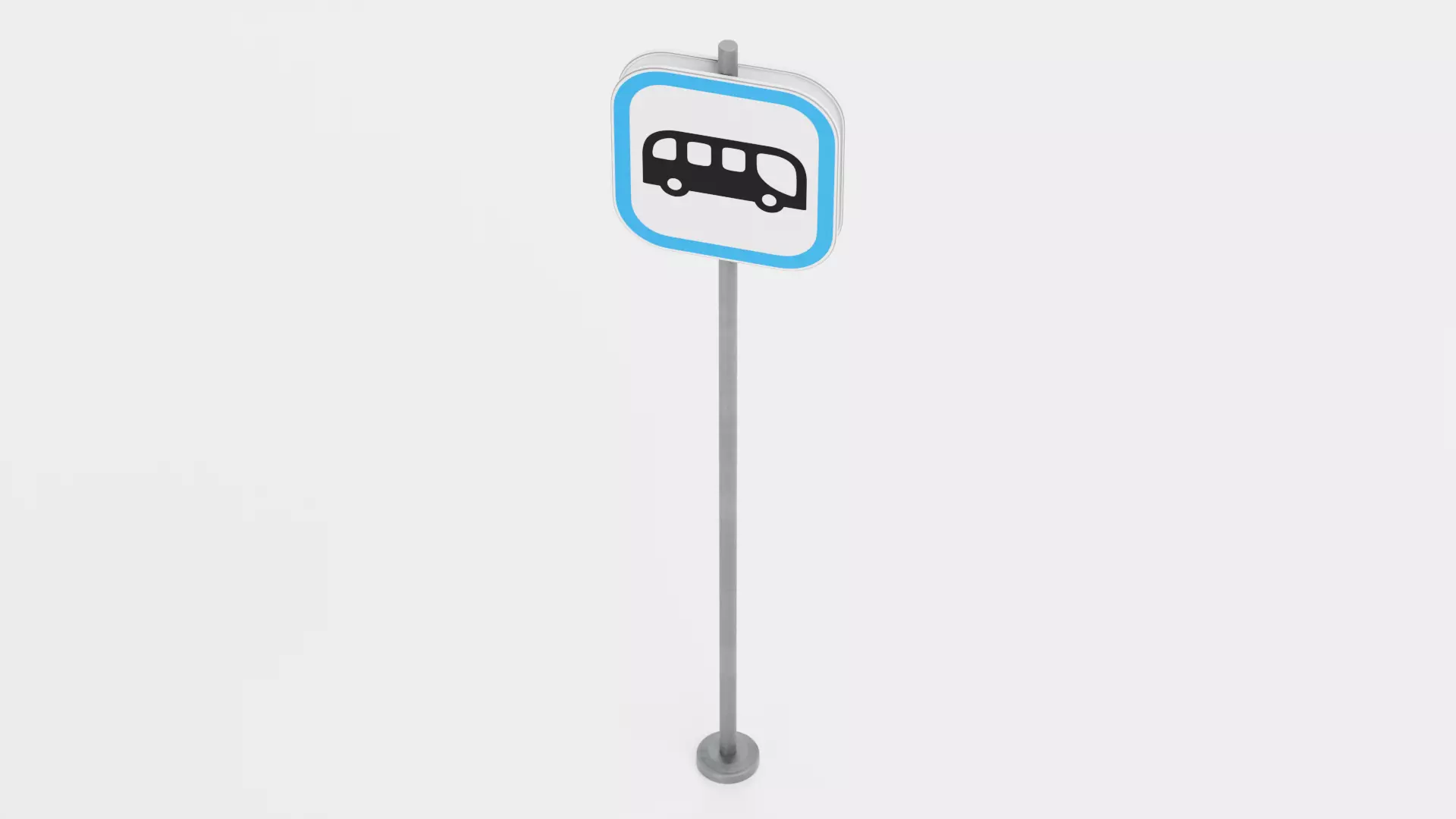 Bus Stop Sign Low-poly 3D model_4
