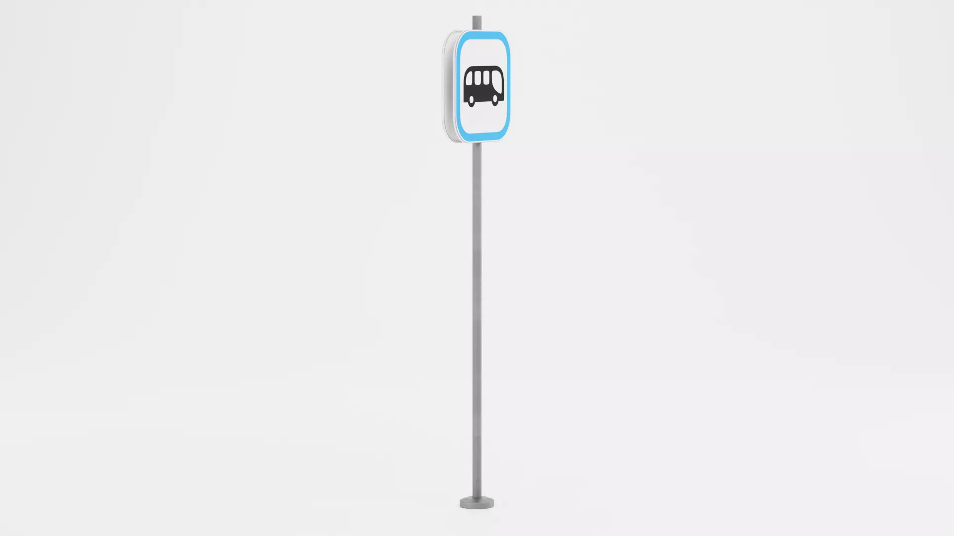 Bus Stop Sign Low-poly 3D model_1