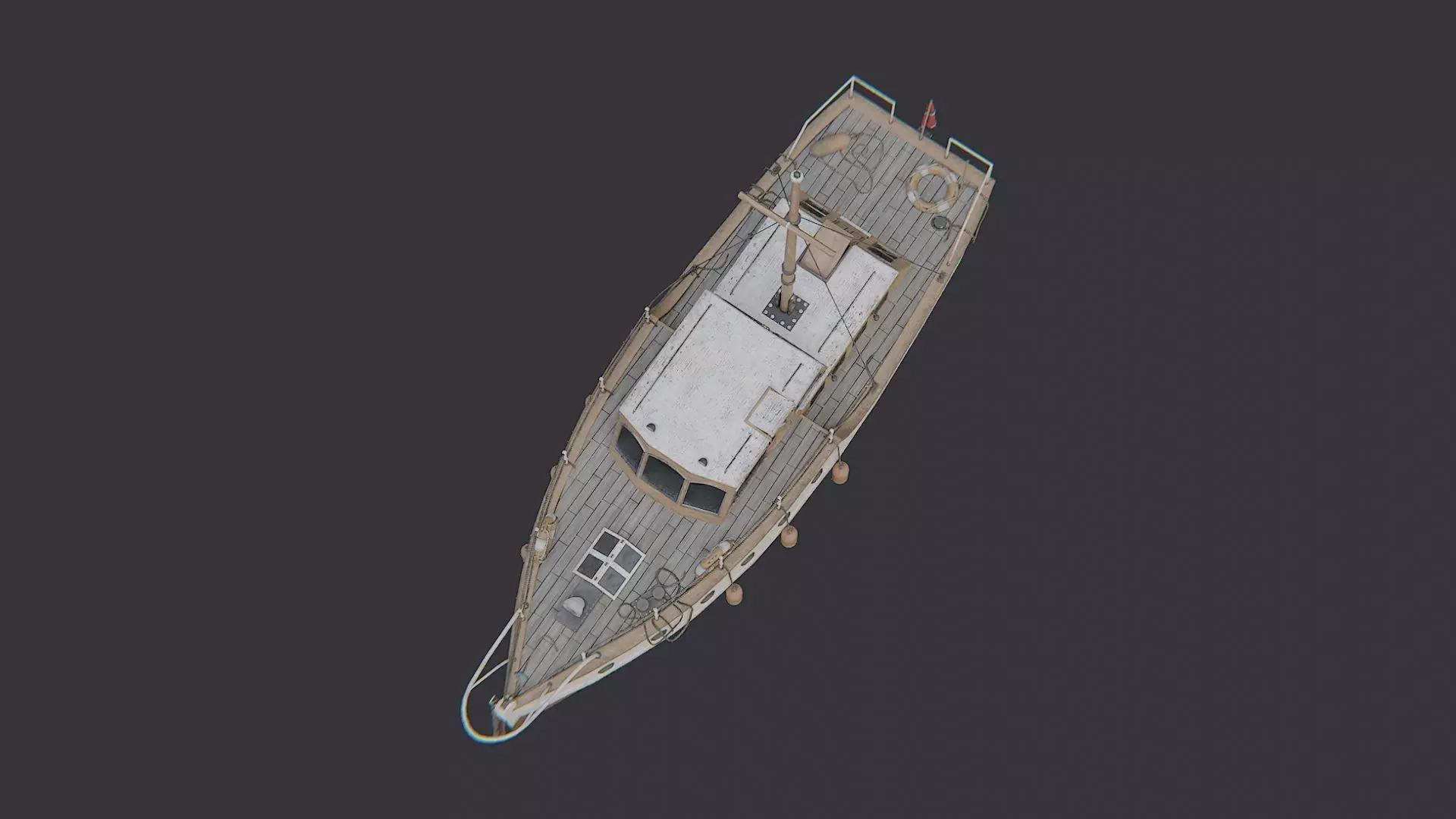 dun boat yacht Low-poly 3D model_4
