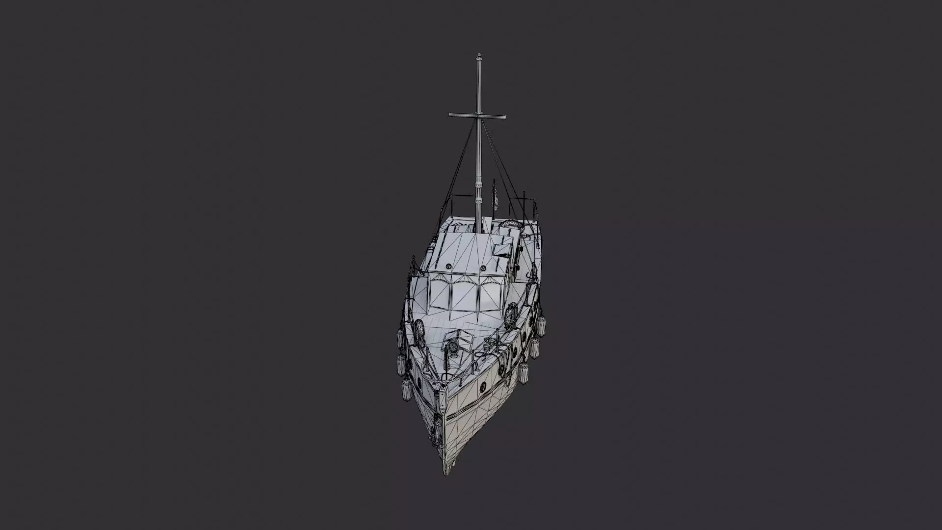 dun boat yacht Low-poly 3D model_7