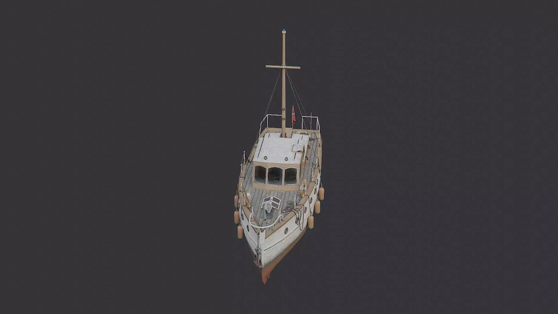 dun boat yacht Low-poly 3D model_0
