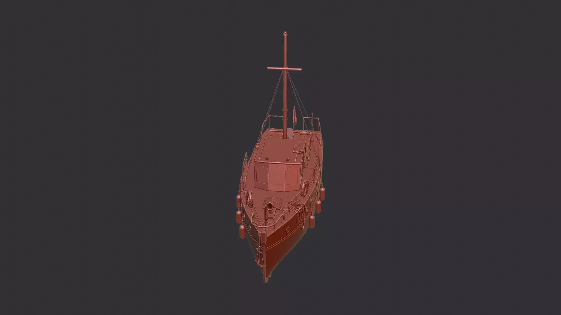 dun boat yacht Low-poly 3D model_6