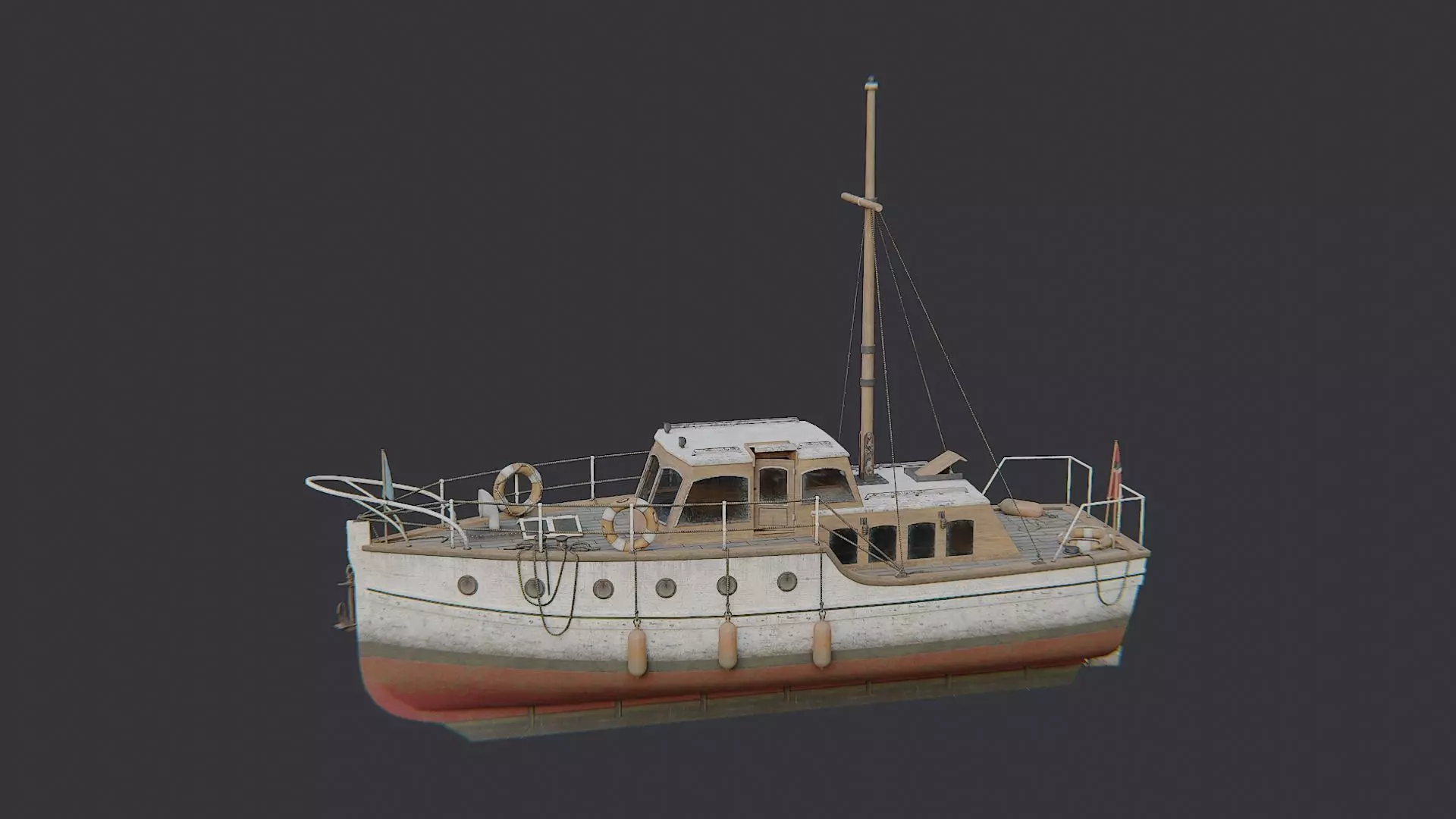 dun boat yacht Low-poly 3D model_2