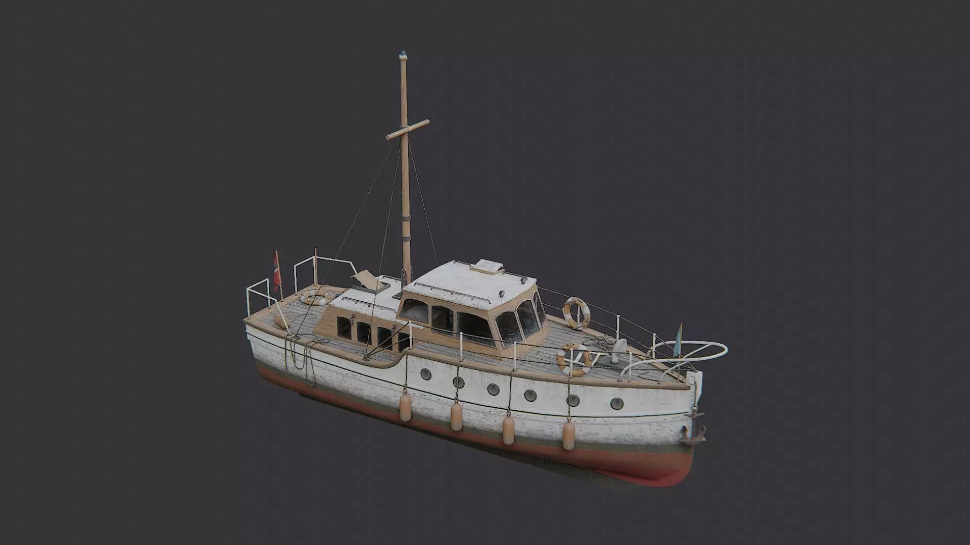 dun boat yacht Low-poly 3D model_1