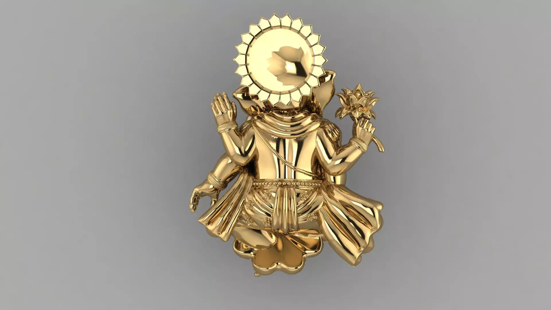 Lord Ganesha 3D Printable Sculpture STL File for Silver Casting 3D print model_1