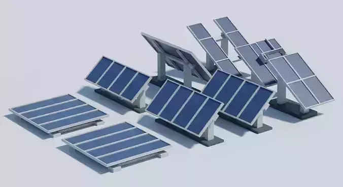 Low Poly Solar Panel 3D Model