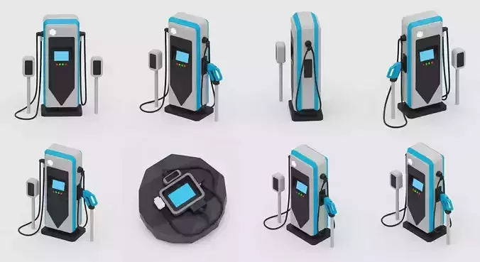 Low Poly Gas Pump 3D Model Low-poly 3D model