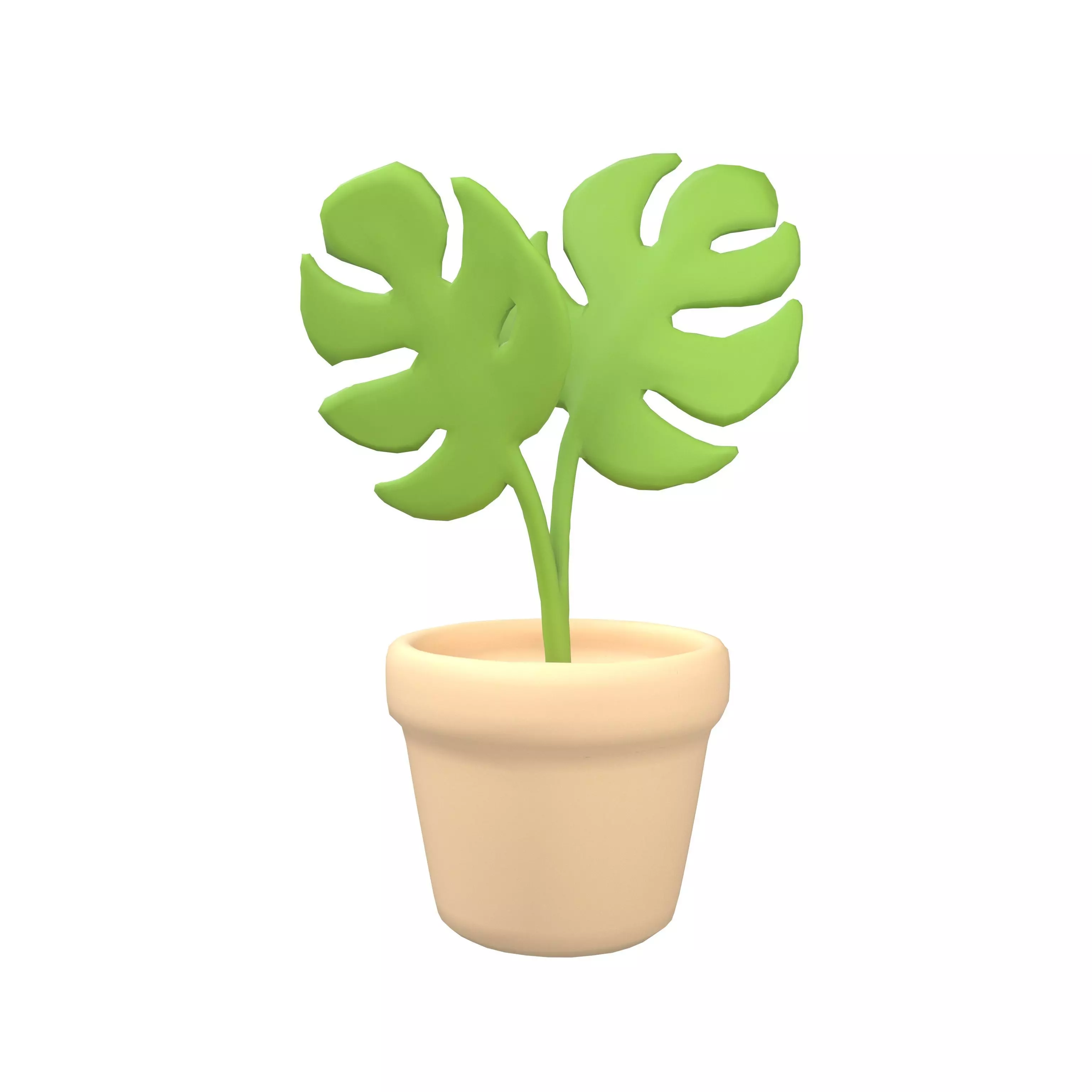 Cartoon Potted Plant v1 002 Low-poly 3D model_0