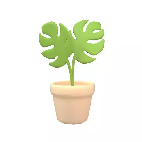 Cartoon Potted Plant v1 002