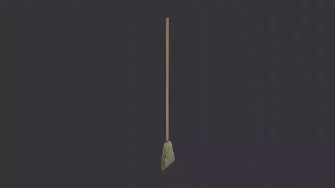 Long Wooden Broom with Straw Bristles