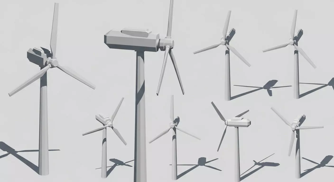 Low Poly Wind Turbine 3D Model Low-poly 3D model_0