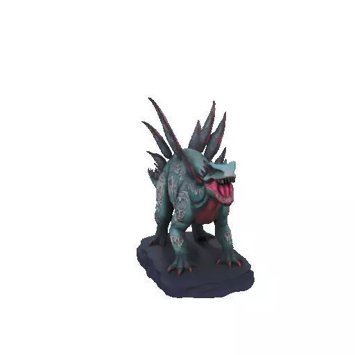 2664Gothic Roaring Stegosaurus Dinosaur 3D Model Halloween 3D print model_32