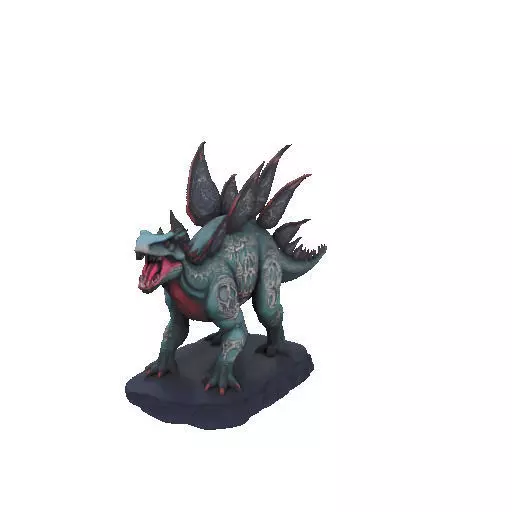 2664Gothic Roaring Stegosaurus Dinosaur 3D Model Halloween 3D print model_28
