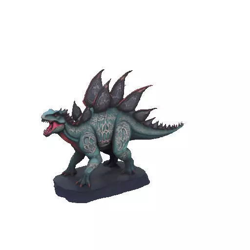 2664Gothic Roaring Stegosaurus Dinosaur 3D Model Halloween 3D print model_26