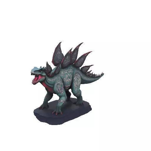 2664Gothic Roaring Stegosaurus Dinosaur 3D Model Halloween 3D print model_27