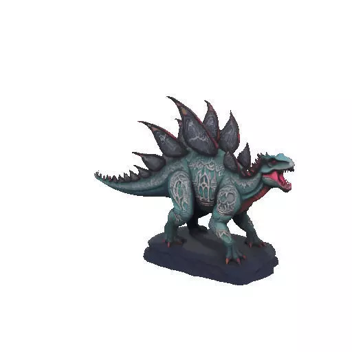2664Gothic Roaring Stegosaurus Dinosaur 3D Model Halloween 3D print model_35