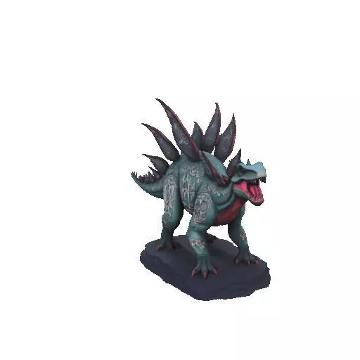 2664Gothic Roaring Stegosaurus Dinosaur 3D Model Halloween 3D print model_33