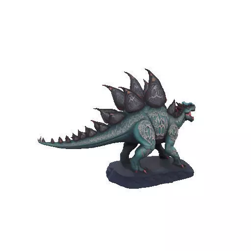 2664Gothic Roaring Stegosaurus Dinosaur 3D Model Halloween 3D print model_10