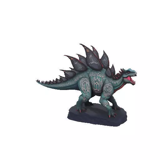 2664Gothic Roaring Stegosaurus Dinosaur 3D Model Halloween 3D print model_36