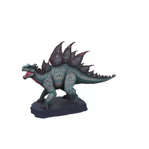 2664Gothic Roaring Stegosaurus Dinosaur 3D Model Halloween 3D print model_25