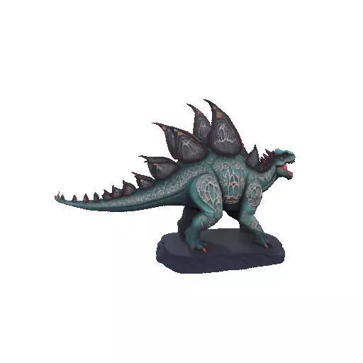 2664Gothic Roaring Stegosaurus Dinosaur 3D Model Halloween 3D print model_9