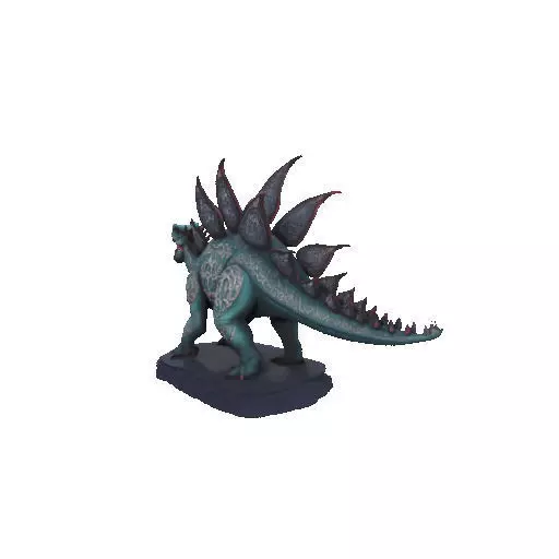 2664Gothic Roaring Stegosaurus Dinosaur 3D Model Halloween 3D print model_19
