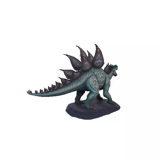 2664Gothic Roaring Stegosaurus Dinosaur 3D Model Halloween 3D print model_11