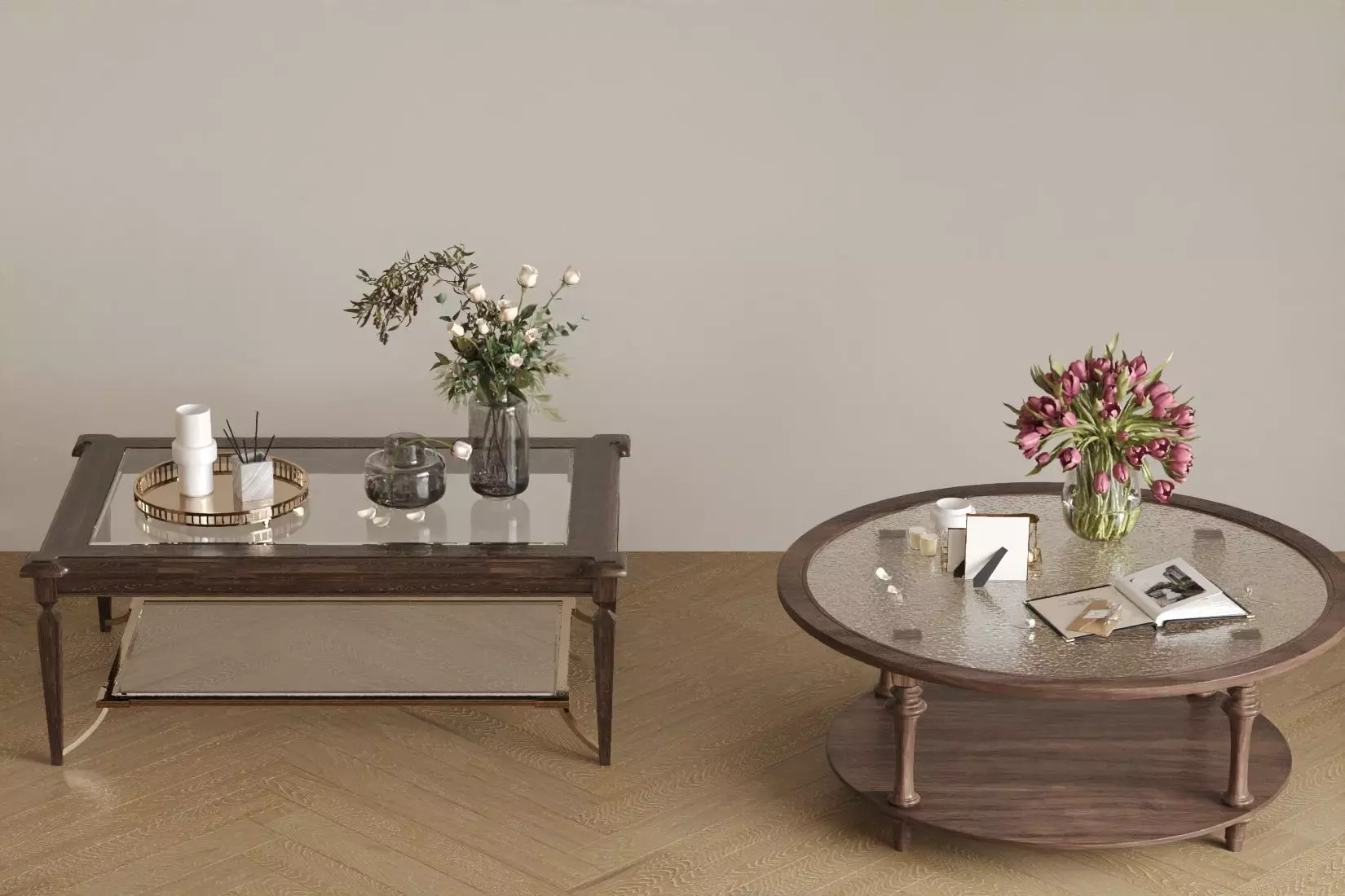  glass coffee table 3D model_1