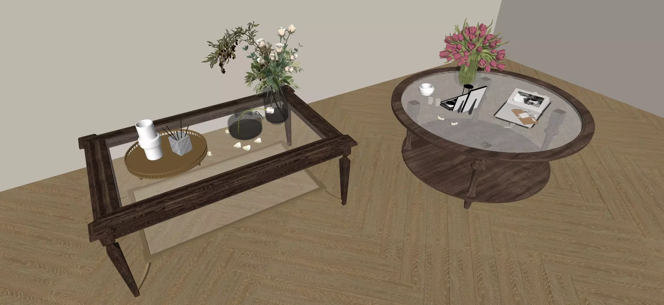  glass coffee table 3D model_3