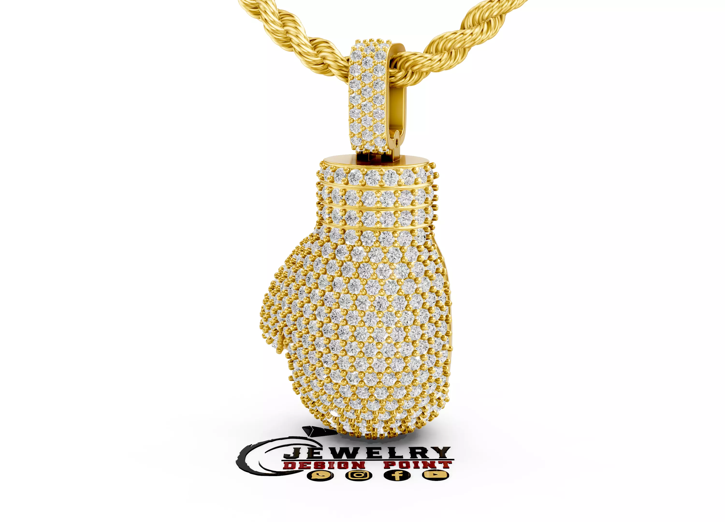 Custom Boxing gloves Pendant - Boxing gloves Necklace  3D print model_0