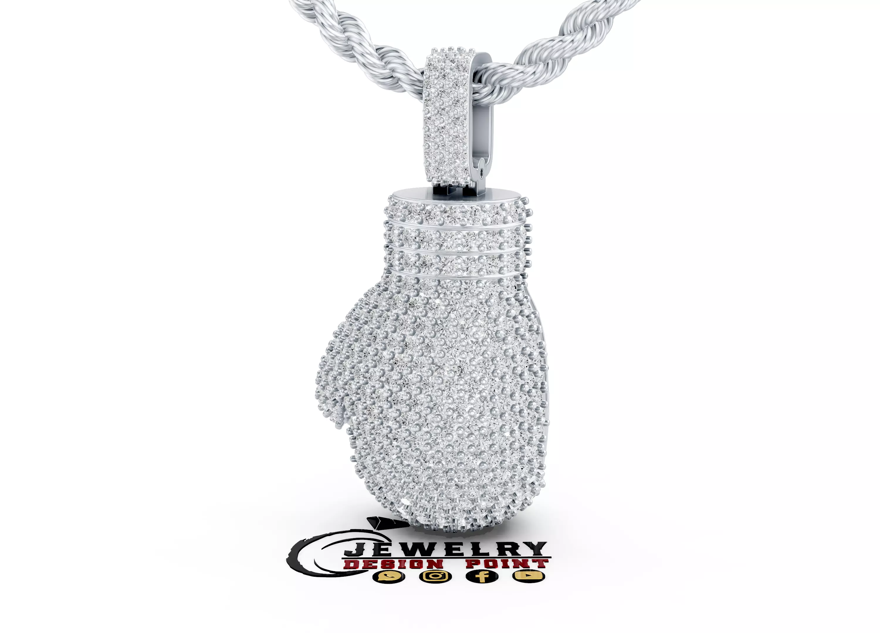 Custom Boxing gloves Pendant - Boxing gloves Necklace  3D print model_3