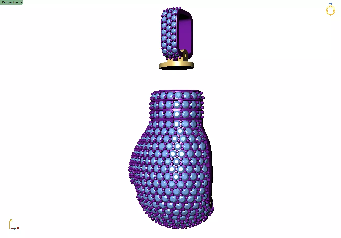 Custom Boxing gloves Pendant - Boxing gloves Necklace  3D print model_11