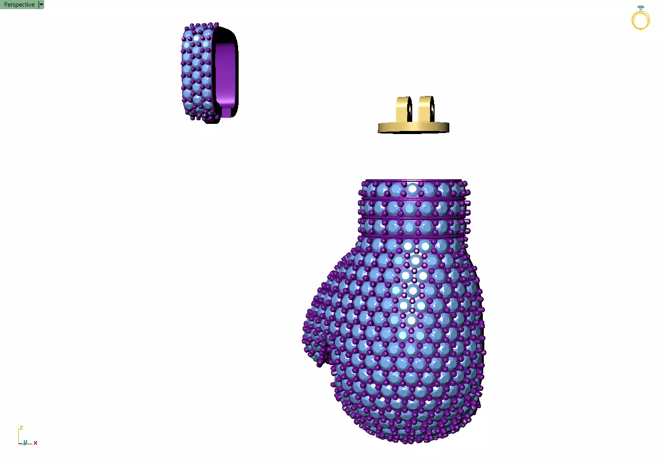 Custom Boxing gloves Pendant - Boxing gloves Necklace  3D print model_12