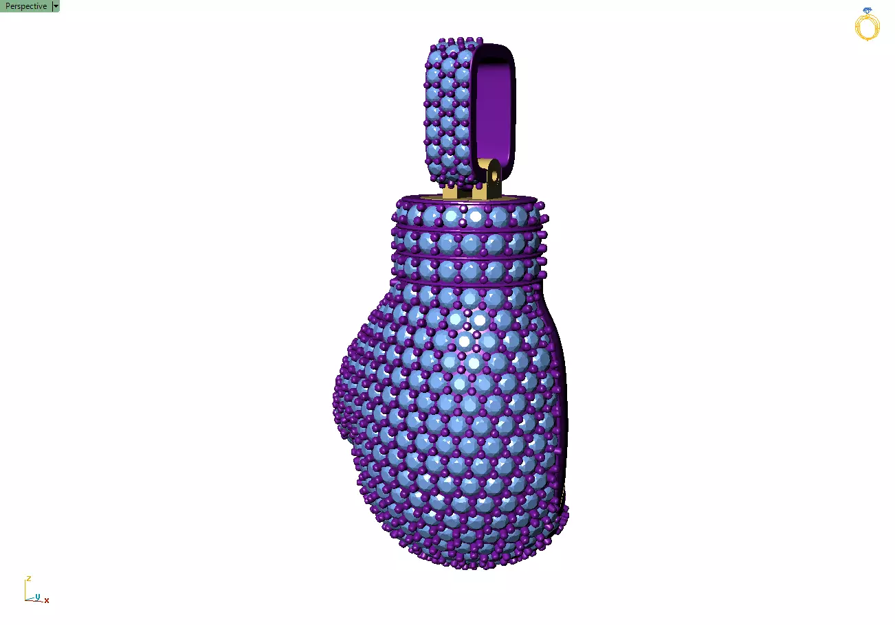 Custom Boxing gloves Pendant - Boxing gloves Necklace  3D print model_8