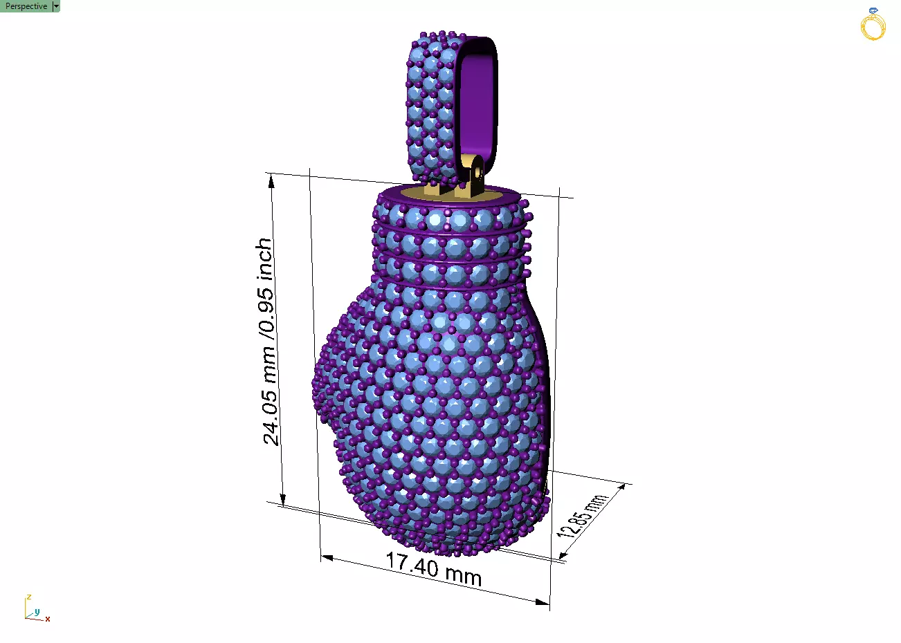 Custom Boxing gloves Pendant - Boxing gloves Necklace  3D print model_4