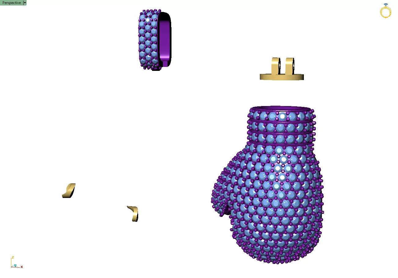 Custom Boxing gloves Pendant - Boxing gloves Necklace  3D print model_13