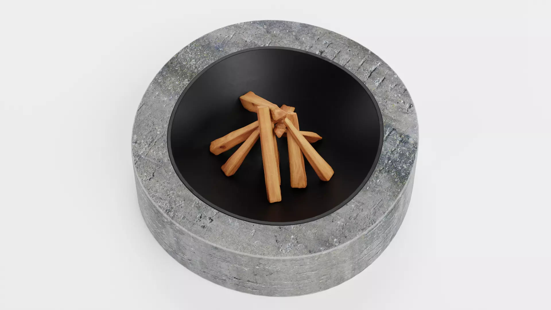 -Fire Pit V3- Low-poly 3D model_4