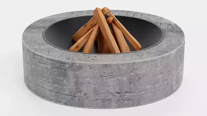 -Fire Pit V3- Low-poly 3D model