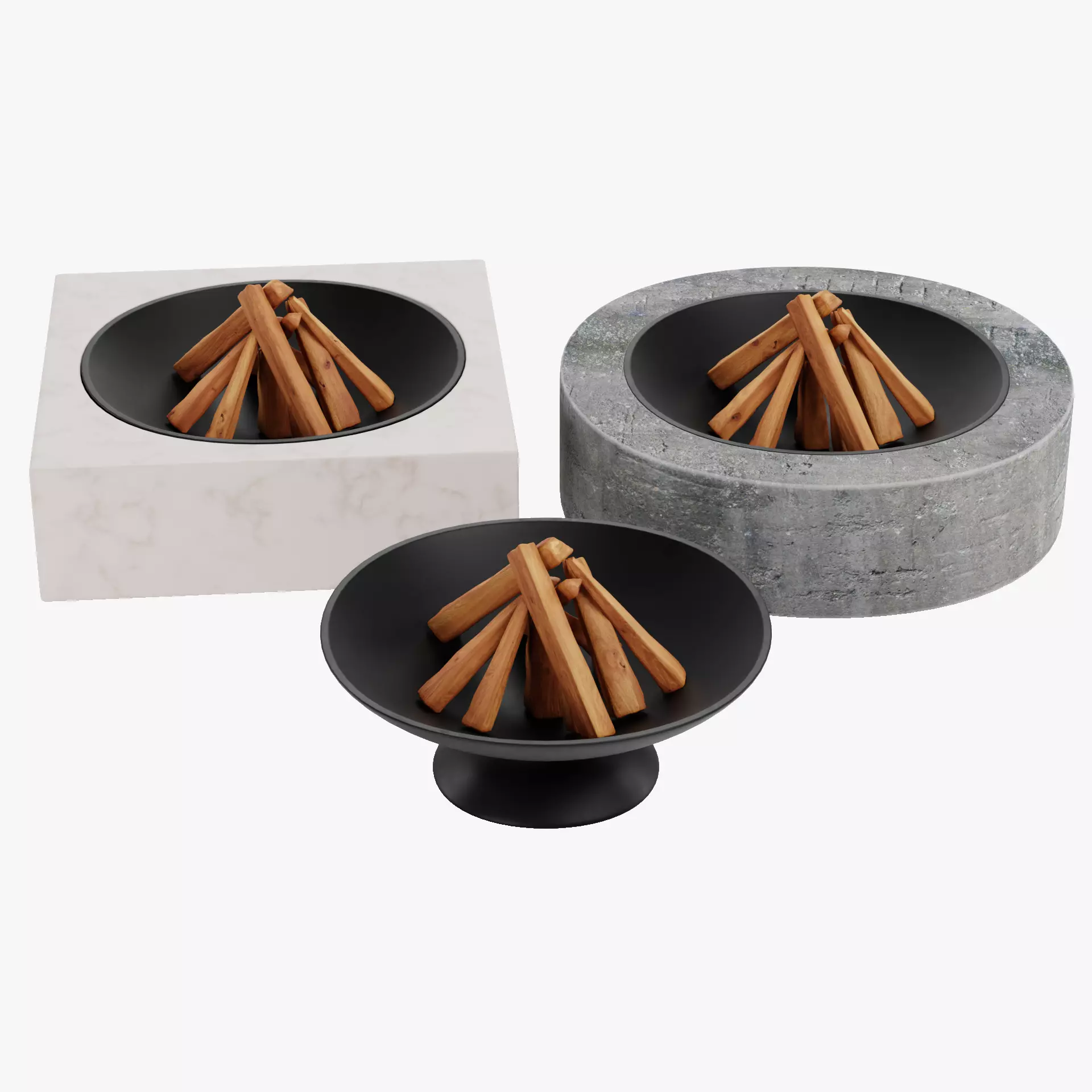 Fire Pit Collection Low-poly 3D model