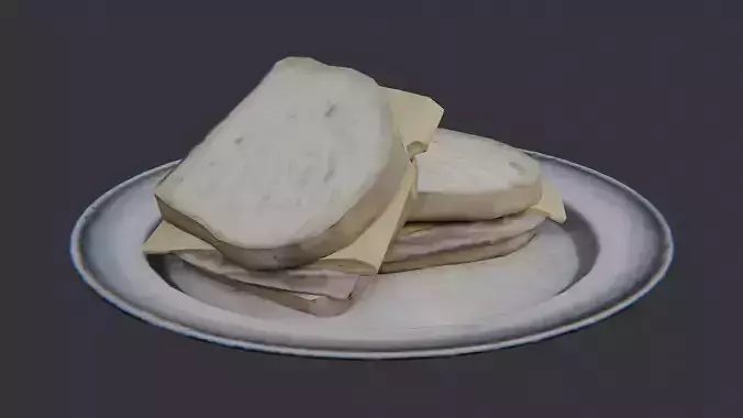 Sandwich on Dark Ceramic Plate