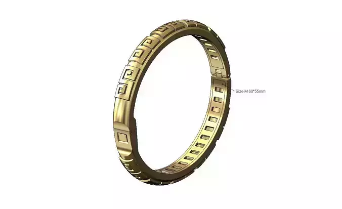 Dome greek key scrolls flexture clasp bracelet with covers