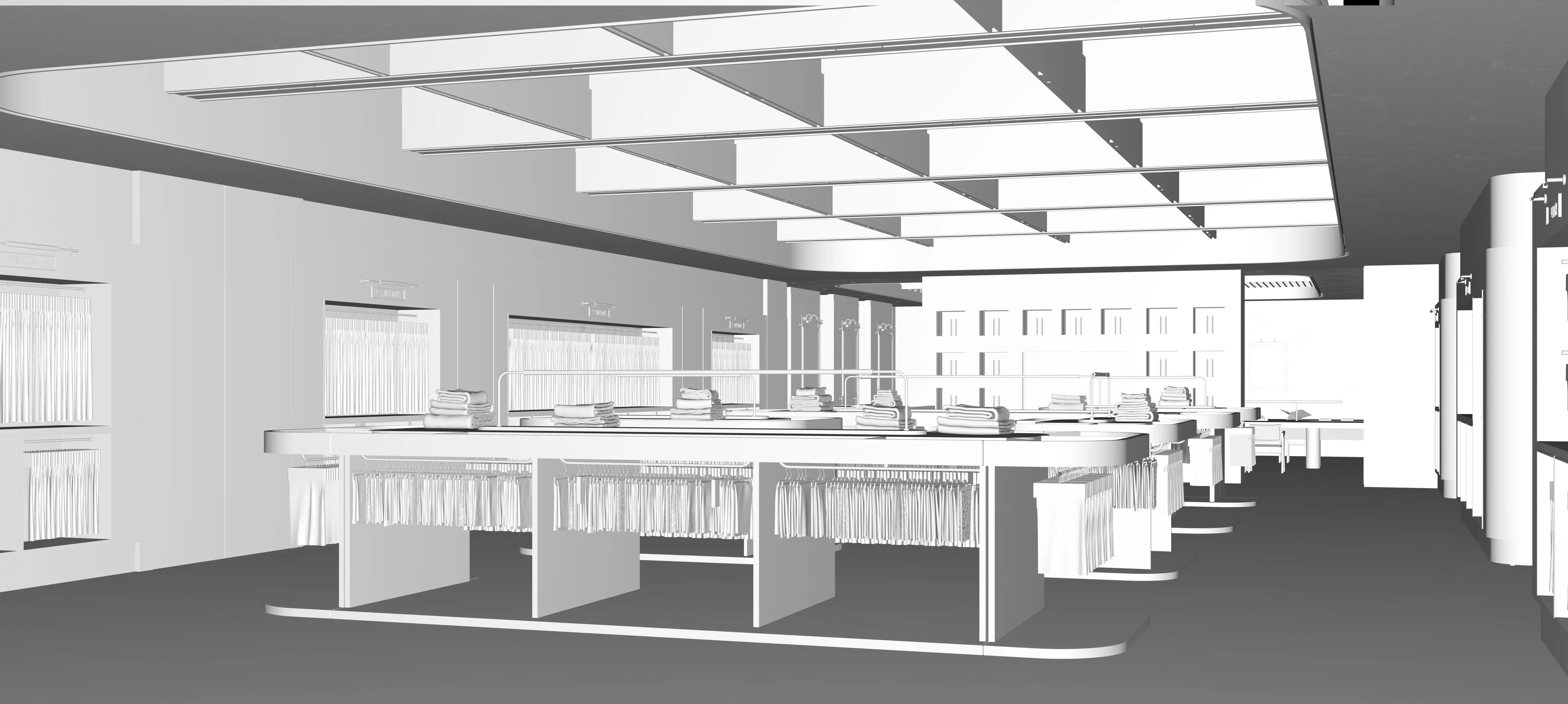 Clothing and textile fabric store 3D model_10