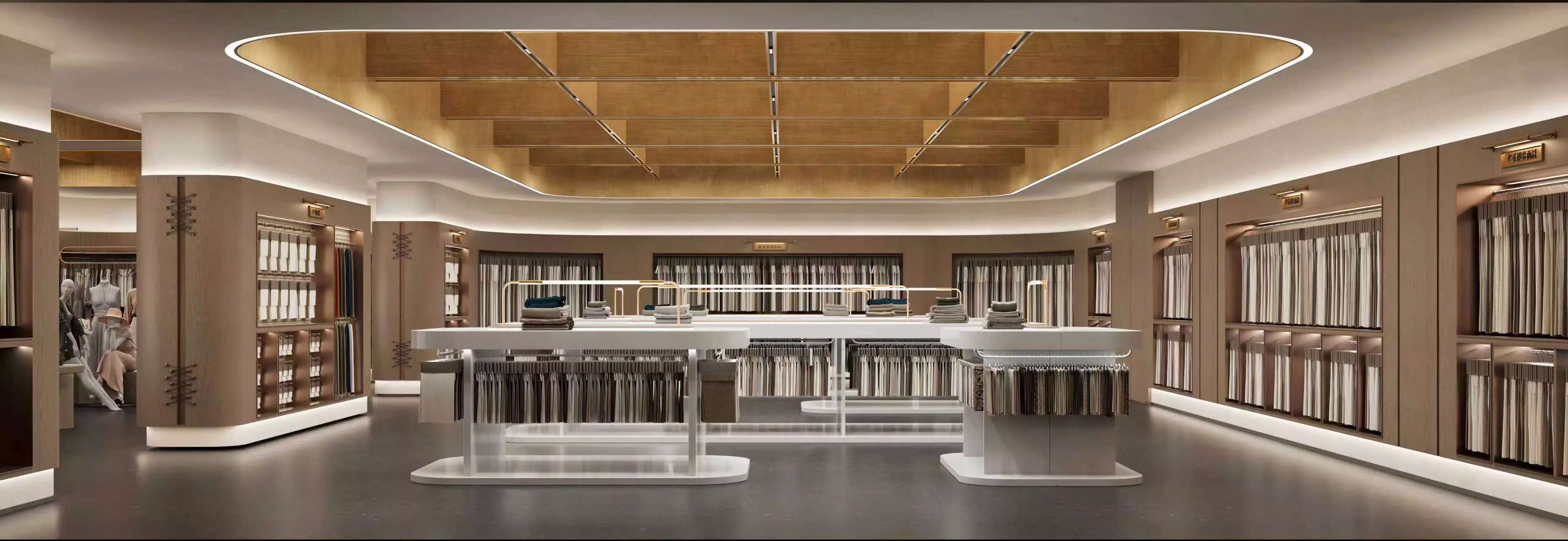 Clothing and textile fabric store 3D model_2